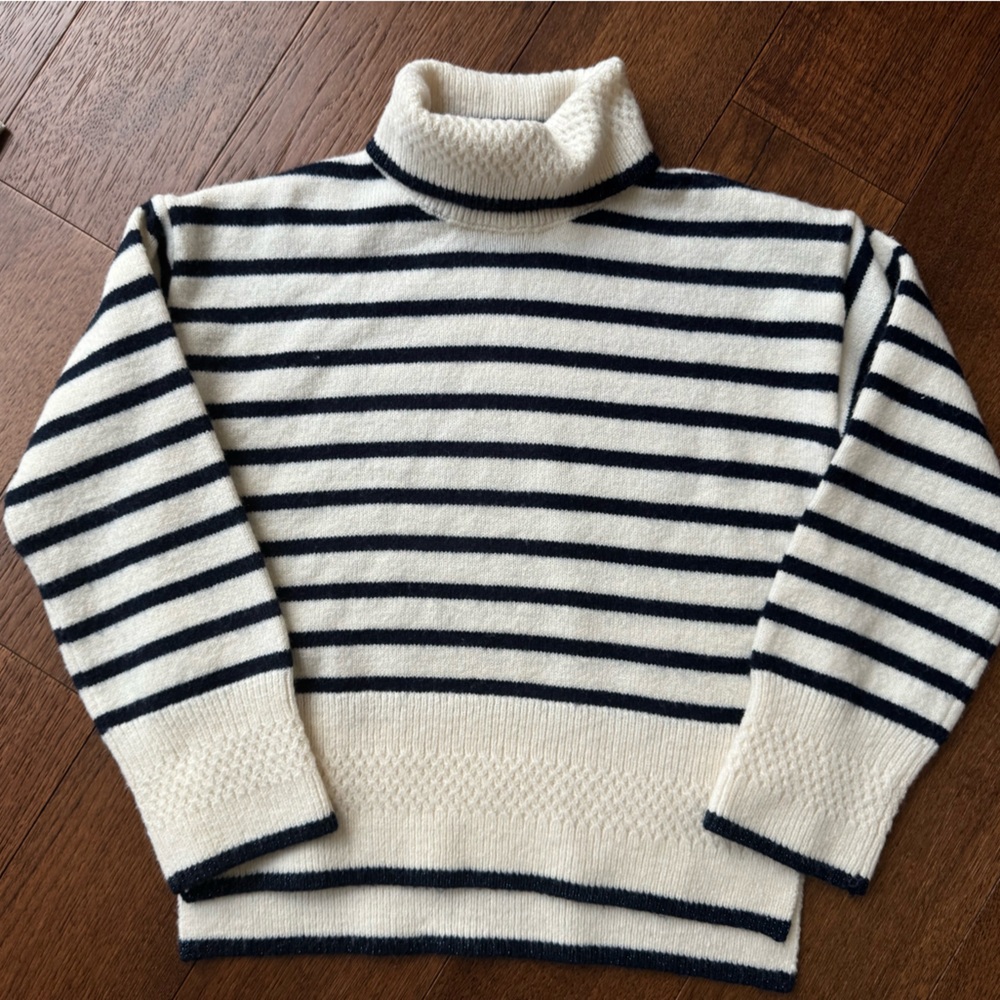 Striped Turtleneck Sweater. Worn twice in like new condition! Size 10